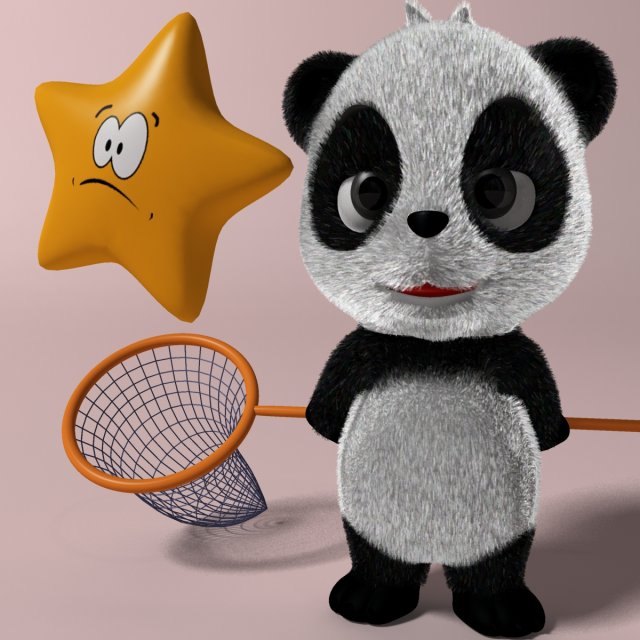 cartoon panda rigged 3D Модель .c4d .max .obj .3ds .fbx .stl .blend