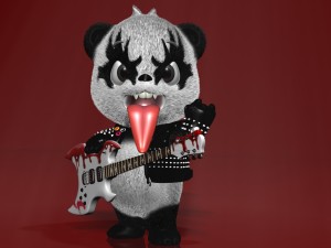 cartoon panda rigged 3D Модель