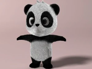 cartoon panda rigged 3D Model