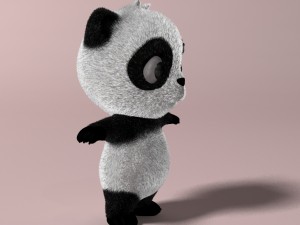 cartoon panda rigged 3D Модель