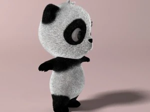 cartoon panda rigged 3D Model