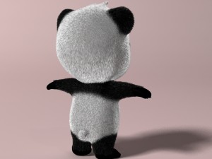 cartoon panda rigged 3D Модель