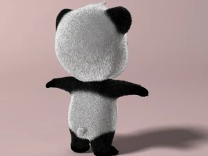 cartoon panda rigged 3D Model