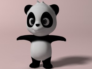 cartoon panda rigged 3D Модель