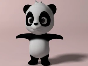 cartoon panda rigged 3D Model