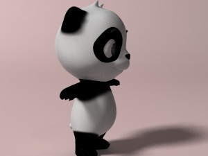 cartoon panda rigged 3D Модель