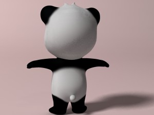 cartoon panda rigged 3D Модель