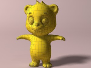 cartoon panda rigged 3D Модель