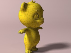 cartoon panda rigged 3D Модель