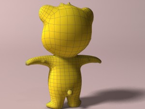 cartoon panda rigged 3D Модель