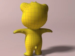cartoon panda rigged 3D Model