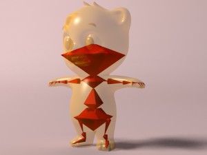 cartoon panda rigged 3D Модель