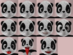 cartoon panda rigged 3D Модель