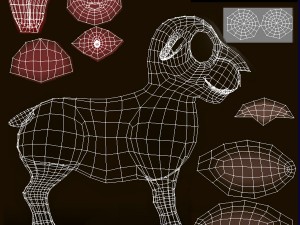 cartoon sheep rigged 3D Model