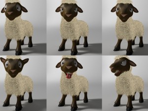 cartoon sheep rigged 3D Model