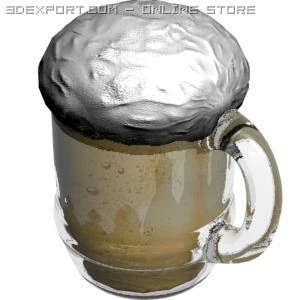 glass of beer 3D Model .c4d .max .obj .3ds .fbx .stl .blend 