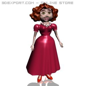 toon woman character 3D Модель .c4d .max .obj .3ds .fbx .stl .blend 