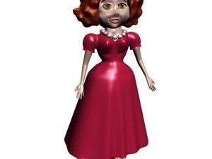 toon woman character 3D Model