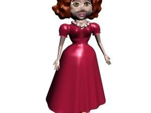 postać kobiety z kresk&oacute;wki Model 3D