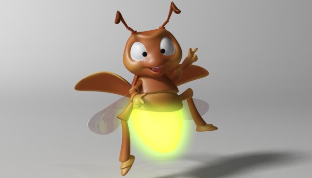 cartoon firefly rigged 3D-Modell .c4d .max .obj .3ds .fbx .stl .blend 