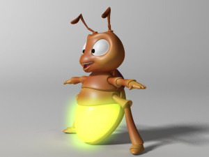 cartoon firefly rigged 3D-Modell
