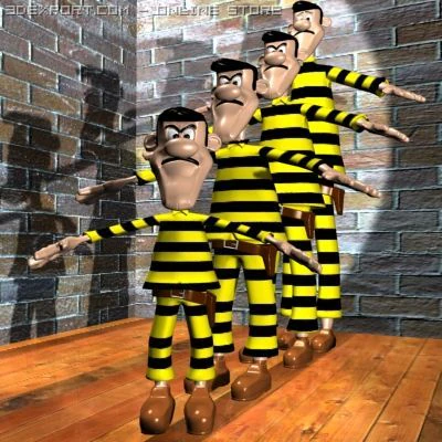 Daltons brothers 3D Model .c4d .max .obj .3ds .fbx .stl .blend 