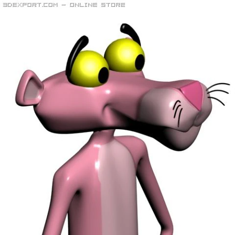 pink panther character 3D Model .c4d .max .obj .3ds .fbx .stl .blend 