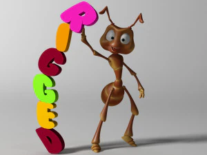 cartoon ant rigged 3D Model