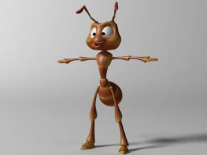cartoon ant rigged 3D Model