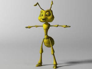 cartoon ant rigged 3D Model