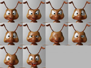 cartoon ant rigged 3D Model
