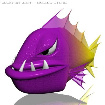 angry piranha 3d 3D Model .c4d .max .obj .3ds .fbx .stl .blend 