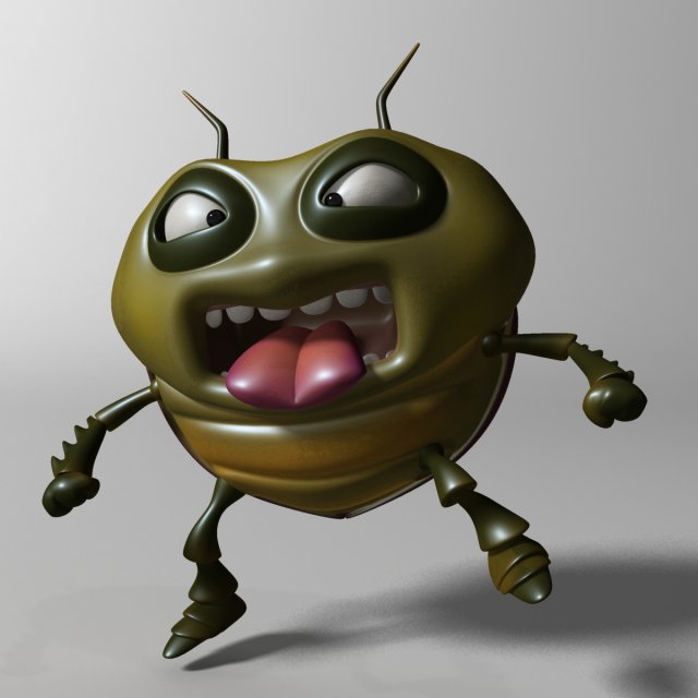 cartoon bug rigged Model 3D .c4d .max .obj .3ds .fbx .stl .blend 