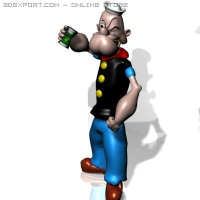 popeye 3d 3D Model .c4d .max .obj .3ds .fbx .stl .blend 