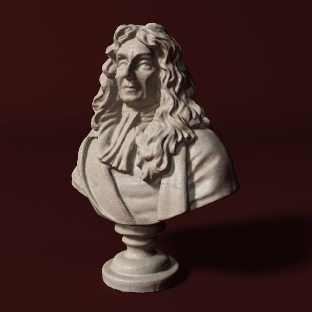 jean de la fontaine bust 3D मॉडल .c4d .max .obj .3ds .fbx .stl .blend 
