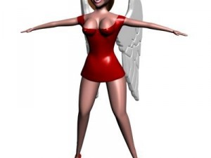 angel in red 3d 3D मॉडल