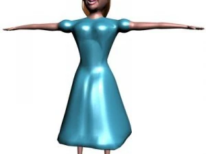 नीले रंग में लड़की 3D मॉडल