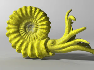 ammonite with complete underwater scene 3D Model