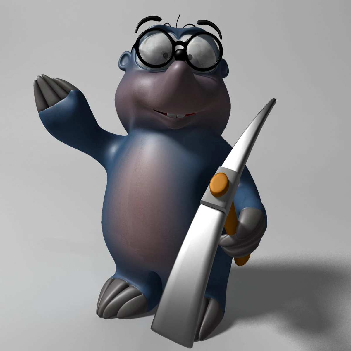 cartoon mole rigged 3D Model .c4d .max .obj .3ds .fbx .stl .blend 