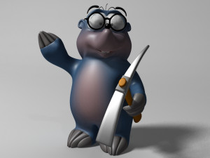 cartoon mole rigged Modelo 3D