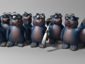 cartoon mole rigged Modelo 3D
