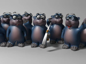 cartoon mole rigged 3D Model
