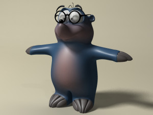 cartoon mole rigged Modelo 3D