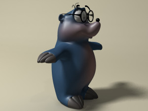 cartoon mole rigged Modelo 3D