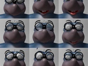 cartoon mole rigged Modelo 3D