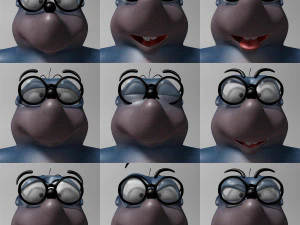 cartoon mole rigged 3D Model