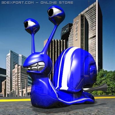 gordini snail toon 3D Модель .c4d .max .obj .3ds .fbx .stl .blend 