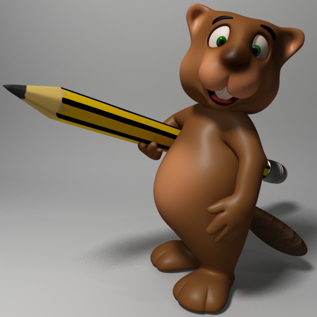 cartoon beaver rigged 3D 모델 .c4d .max .obj .3ds .fbx .stl .blend 