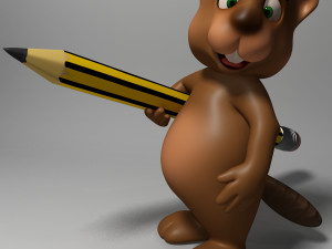 cartoon beaver rigged Modelo 3D