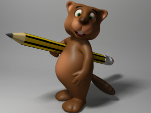 cartoon beaver rigged 3D 모델